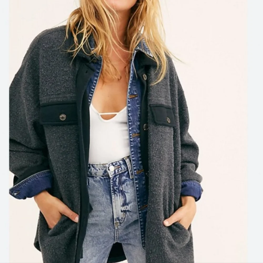 Anthropologie Free People Ruby Jacket in Incense Washed Black - Picture 2 of 14